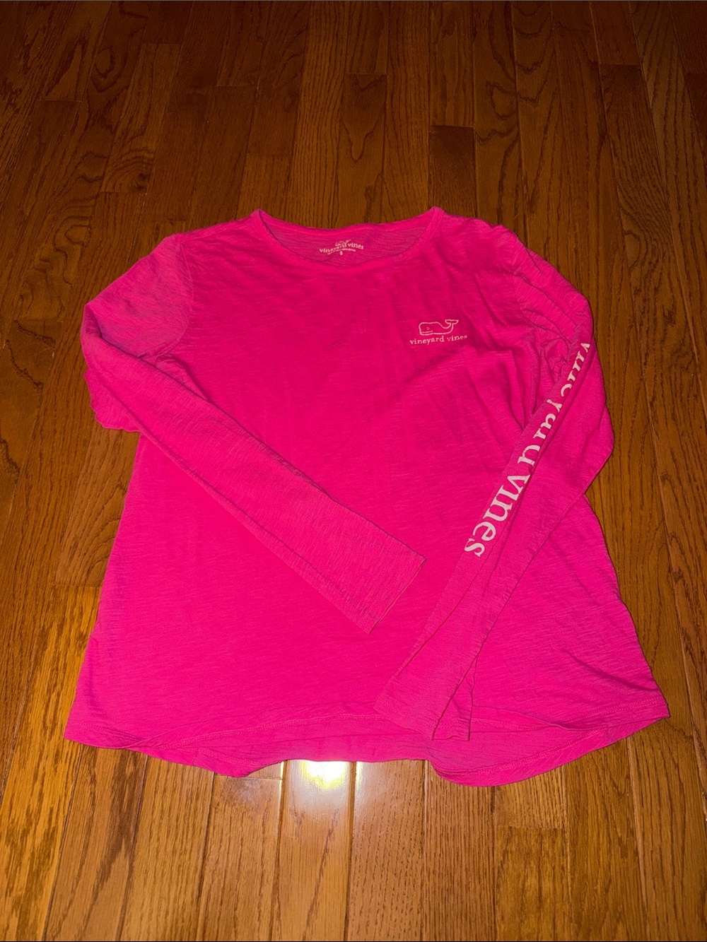Vineyard Vines Long Sleeve Tee in Hot Pink